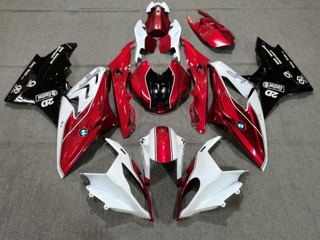 2009-2014 White Red Glossy Black Castrol BMW S1000RR Motorcycle Fairings UK