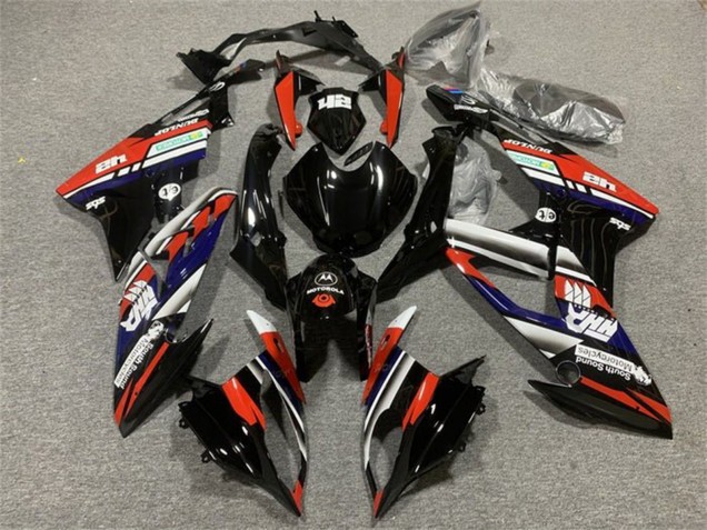 2015-2016 White Red Blue Glossy Black Stripe BMW S1000RR Motorcycle Fairings UK