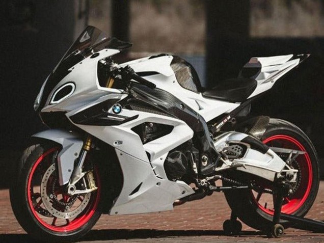 2017-2018 White Faux Carbon Fiber BMW S1000RR Motorcycle Fairings UK