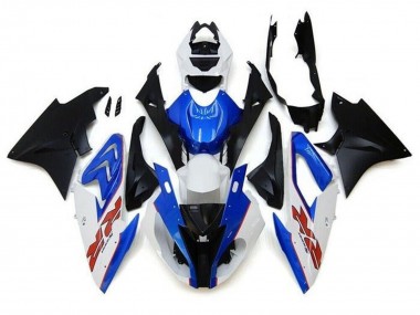 Buy 2017-2018 White Blue Matte Black Pinstripe RR BMW S1000RR Motorcycle Fairings UK
