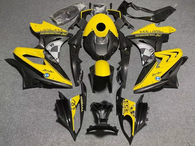2017-2018 Yellow Faux Carbon Fiber BMW S1000RR Motorcycle Fairings UK