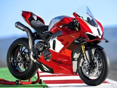 Buy 2022-2024 Silver White Red Corse Ducati Panigale V4 V4S Motorcycle Fairings UK