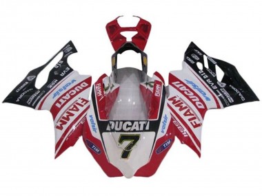 Buy 2011-2014 White Red Glossy Black Fiamm Tim 7 Ducati Panigale 1199 Motorcycle Fairings UK