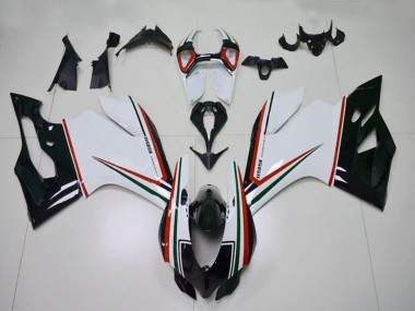 Buy 2011-2014 White Red Green Glossy Black Ducati Panigale 1199 Motorcycle Fairings UK