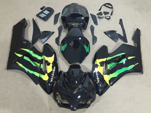 2004-2005 Glossy Black Green Yellow Monster Honda CBR1000RR Motorcycle Fairings UK