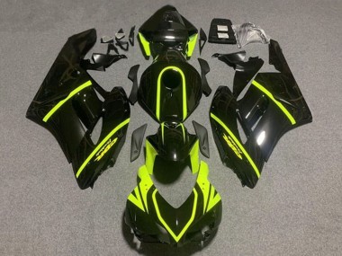 Buy 2004-2005 Glossy Black High Viz Yellow Stripe Honda CBR1000RR Motorcycle Fairings UK