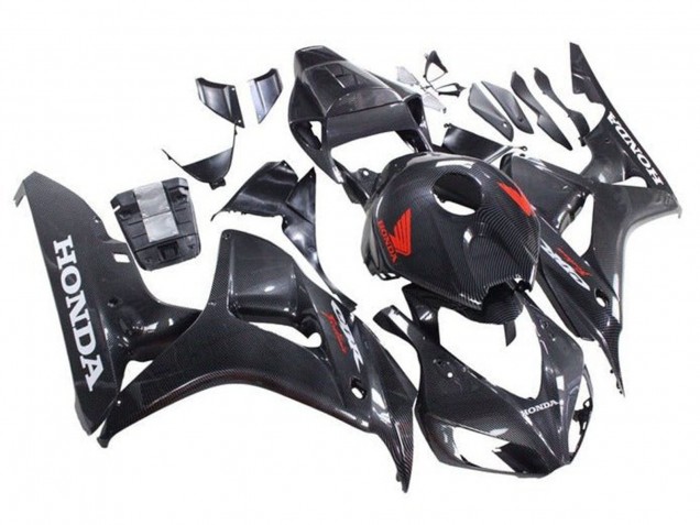 2006-2007 Faux Carbon Fiber Red White Honda CBR1000RR Motorcycle Fairings UK