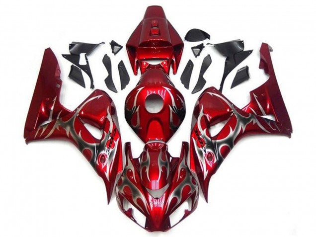 2006-2007 Red Silver Tribal Honda CBR1000RR Motorcycle Fairings UK