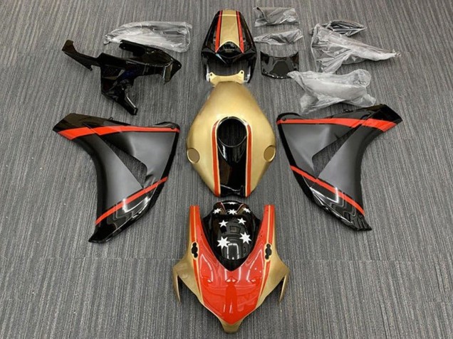 2008-2011 Gold Red Matte Black Star Honda CBR1000RR Motorcycle Fairings UK