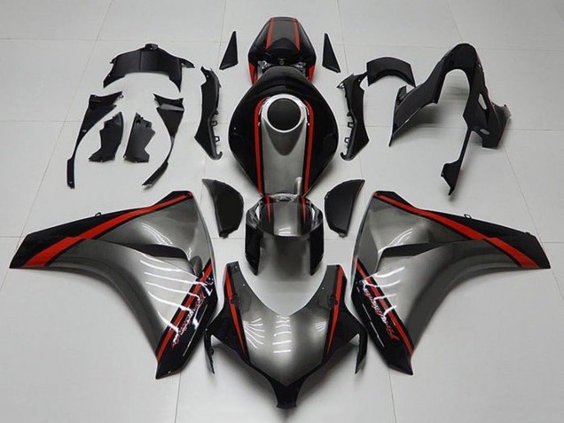 2008-2011 Grey Red Glossy Black Stripe Honda CBR1000RR Motorcycle Fairings UK