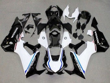 Buy 2017-2024 White Blue Glossy Black Stripe Honda CBR1000RR Motorcycle Fairings UK