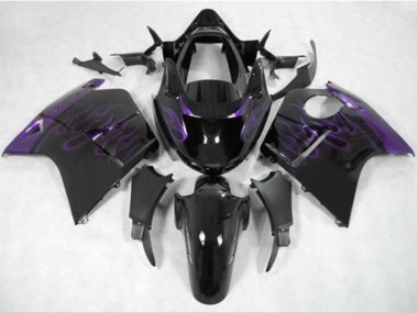 Buy 1996-2007 Glossy Black Purple Flame Honda CBR1100XX Blackbird Motorcycle Fairing UK