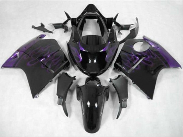 1996-2007 Glossy Black Purple Flame Honda CBR1100XX Blackbird Motorcycle Fairing UK