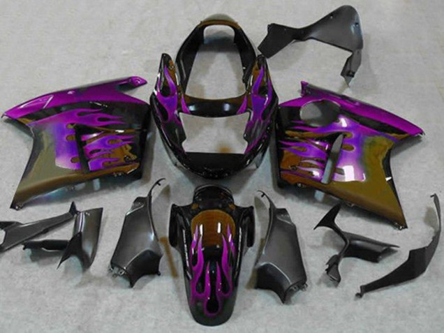 1996-2007 Glossy Black Purple Flame Honda CBR1100XX Blackbird Motorcycle Fairings UK