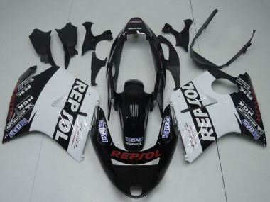 Buy 1996-2007 Glossy Black White Red Repsol Honda CBR1100XX Blackbird Motorcycle Fairings UK