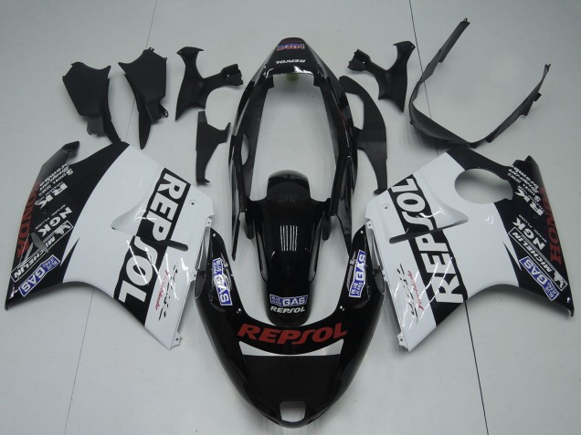 1996-2007 Glossy Black White Red Repsol Honda CBR1100XX Blackbird Motorcycle Fairings UK