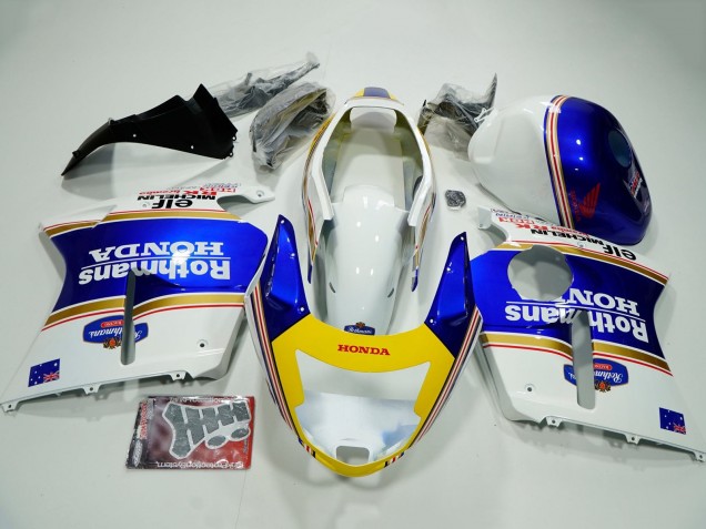 1996-2007 White Blue Yellow Rothmans Honda CBR1100XX Blackbird Motorcycle Fairings UK