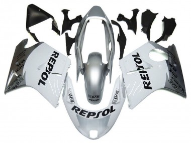Buy 1996-2007 Silver White Grey Black Repsol Honda CBR1100XX Blackbird Motorcycle Fairings UK