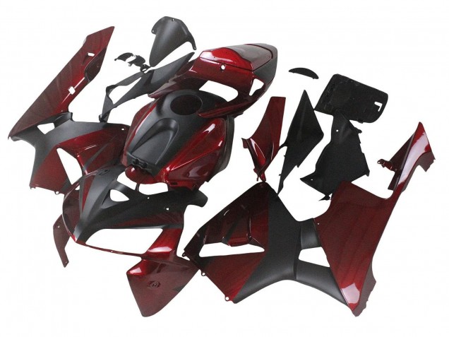 2005-2006 Maroon Red Matte Black Honda CBR600RR Motorcycle Fairings UK