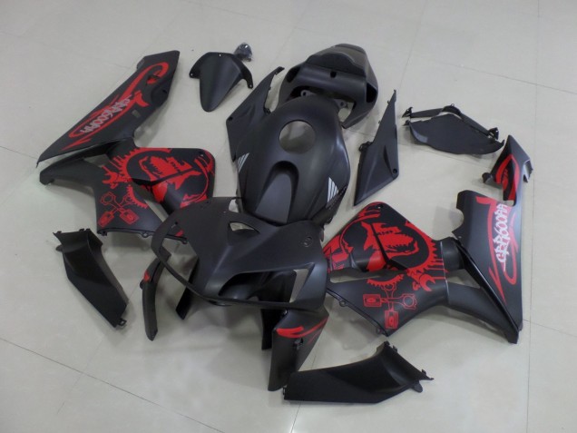 2005-2006 Matte Black Matte Red Gear Honda CBR600RR Motorcycle Fairings UK