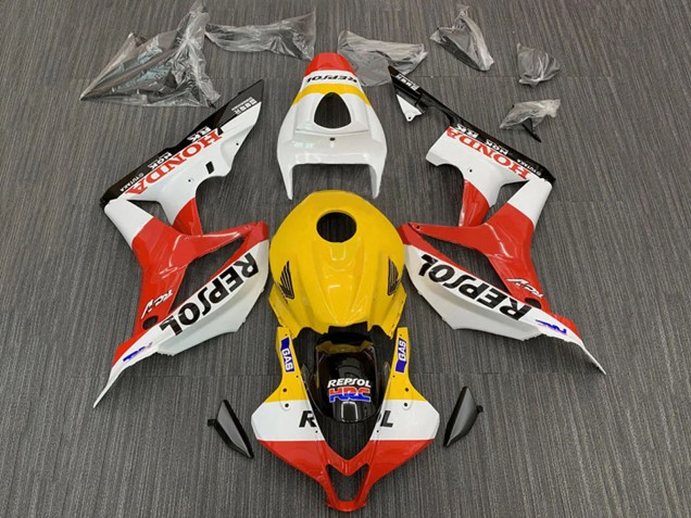 2007-2008 Yellow White Red Glossy Black Repsol HRC Honda CBR600RR Motorcycle Fairings UK