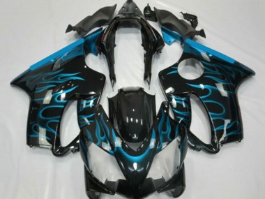 Buy 2001-2003 Glossy Black Light Blue Flame Honda CBR600 F4i Motorcycle Fairings UK