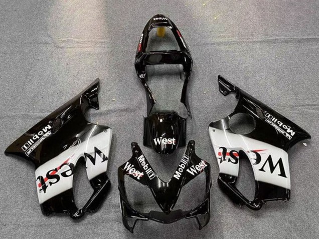 2001-2003 Glossy Black White West Honda CBR600 F4i Motorcycle Fairings UK
