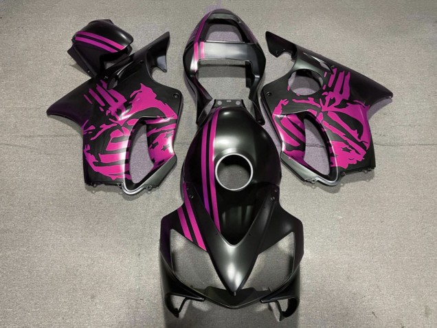 2001-2003 Pink Matte Black Skull Honda CBR600 F4i Motorcycle Fairings UK