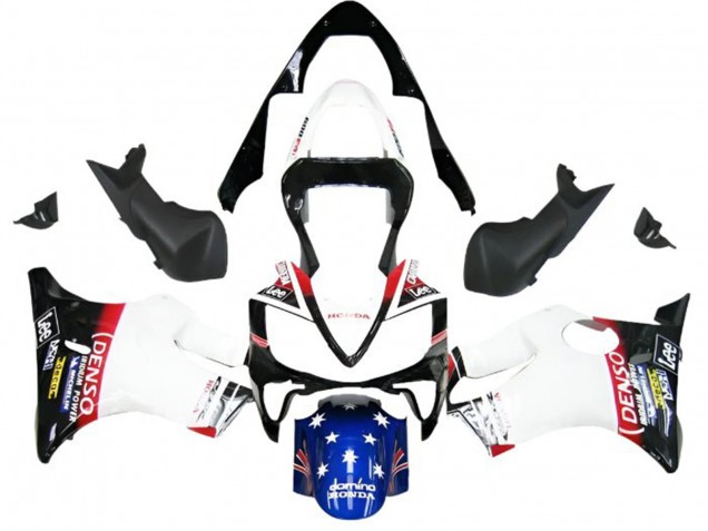 2001-2003 White Blue Red Glossy Black DENSO Star Honda CBR600 F4i Motorcycle Fairings UK