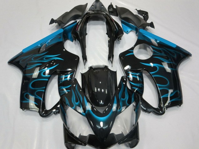 2004-2007 Glossy Black Light Blue Flame Honda CBR600 F4i Motorcycle Fairings UK