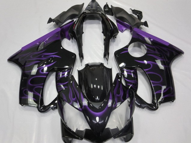 2004-2007 Glossy Black Purple Flame Honda CBR600 F4i Motorcycle Fairings UK