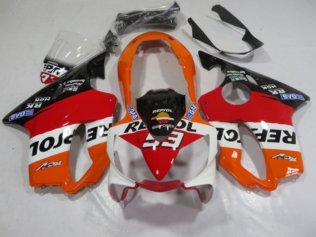 2004-2007 Orange White Red Glossy Black Repsol 93 Honda CBR600 F4i Motorcycle Fairings UK