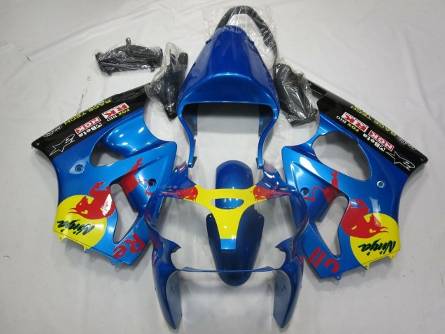 2000-2002 Blue Yellow Black Red Bull Kawasaki ZX6R Motorcycle Fairings UK