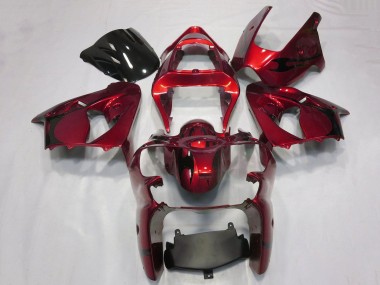 Buy 2000-2002 Candy Red Black Tribal Kawasaki ZX6R Motorcycle Fairings UK