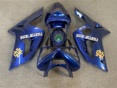 Buy 2003-2004 Blue Green Gold White Fighting Irish Kawasaki ZX6R Motorcycle Fairings UK