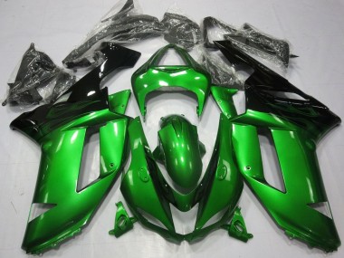 Buy 2007-2008 Green Black Kawasaki ZX6R Motorcycle Fairings UK