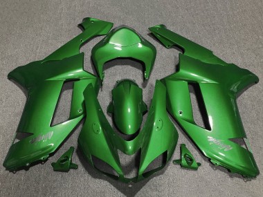 Buy 2007-2008 Green Chrome Kawasaki ZX6R Motorcycle Fairings UK