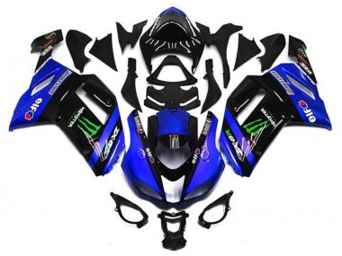 Buy 2007-2008 Blue Black Green Monster Kawasaki ZX6R Motorcycle Fairings UK
