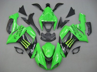 Buy 2007-2008 Green Black Monster Energy Kawasaki ZX6R Motorcycle Fairings UK