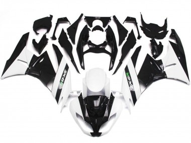 Buy 2009-2012 White Glossy Black Kawasaki ZX6R Motorcycle Fairings UK