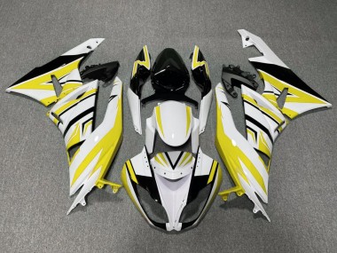 Buy 2009-2012 White Yellow Black Kawasaki ZX6R Motorcycle Fairings UK