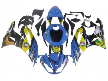 Buy 2009-2012 Blue Yellow Shark Kawasaki ZX6R Motorcycle Fairings UK