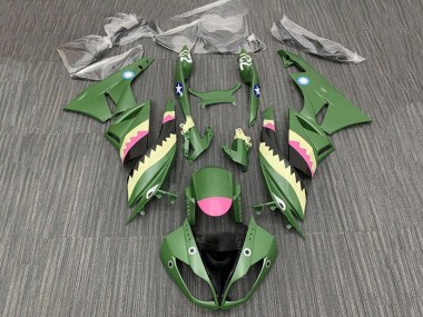 Buy 2009-2012 Yellow Pink Matte Green Shark Kawasaki ZX6R Motorcycle Fairings UK