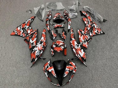 Buy 2009-2012 Red White Black Camouflage Kawasaki ZX6R Motorcycle Fairings UK