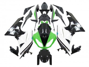 Buy 2009-2012 Green White Glossy Black Kawasaki ZX6R Motorcycle Fairings UK
