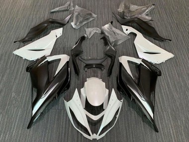 Buy 2013-2018 White Matte Black Kawasaki ZX6R Motorcycle Fairing Kits UK