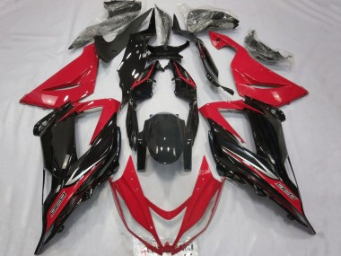 Buy 2013-2018 Red Glossy Black Kawasaki ZX6R Motorcycle Fairings UK
