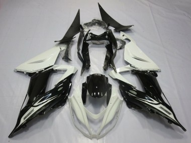 Buy 2013-2018 Pearl White Glossy Black Kawasaki ZX6R Motorcycle Fairings UK