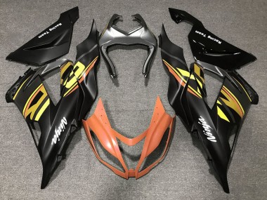 Buy 2013-2018 Matte Black Orange Gold Kawasaki ZX6R Motorcycle Fairings UK
