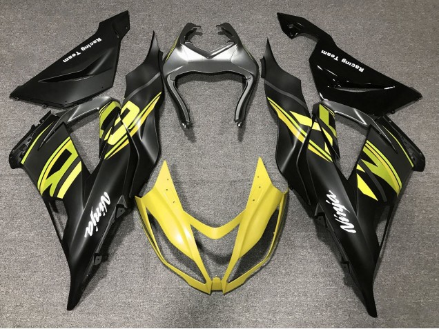 2013-2018 Matte Black Yellow Kawasaki ZX6R Motorcycle Fairings UK